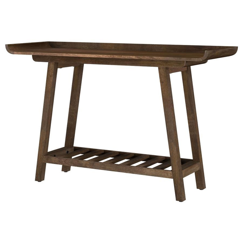 Ornelas - Console Table With Slatted Shelf - Mango Brown - JaxCo Furniture