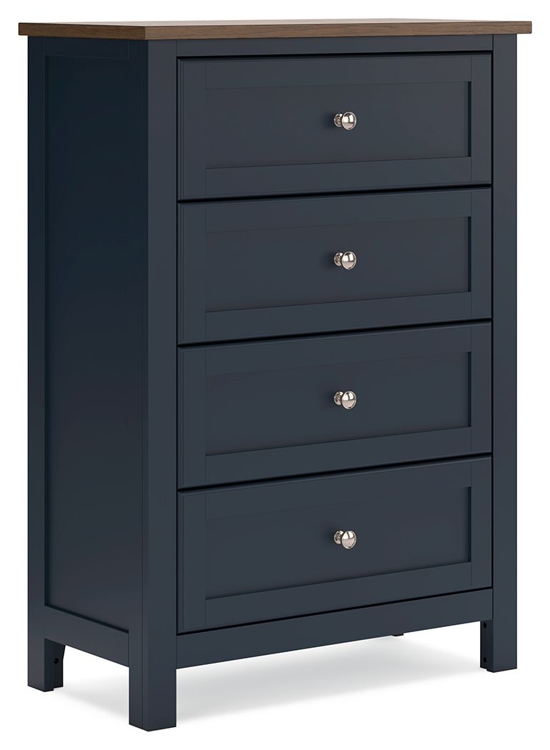 Landocken - Brown / Blue - Four Drawer Chest - JaxCo Furniture