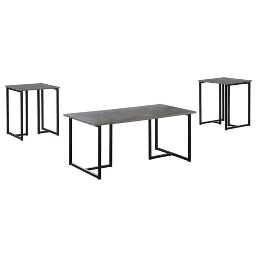 Nyla - 3 Piece Engineered Wood Coffee Table Set Weathered - Gray - JaxCo Furniture