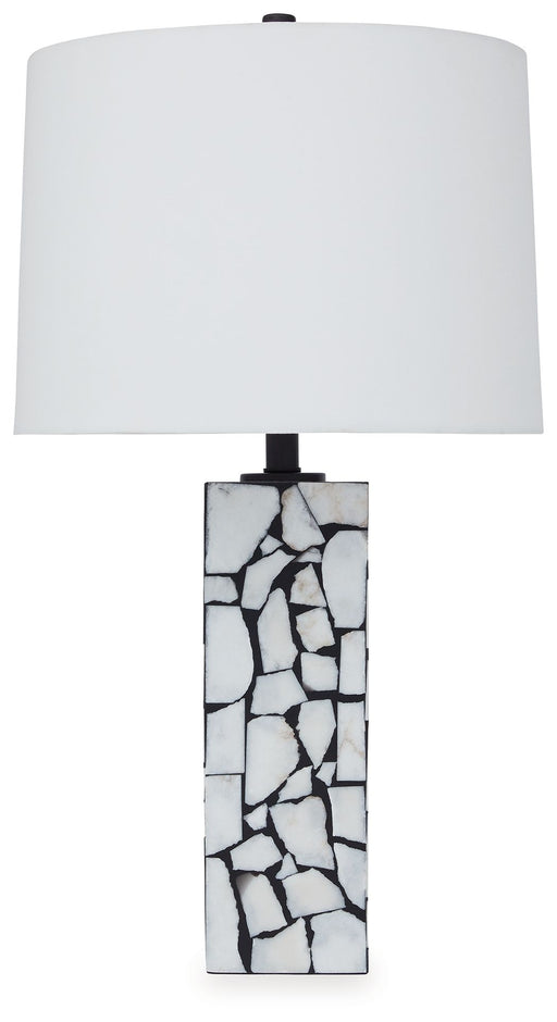 Macaria - White / Black - Marble Table Lamp - JaxCo Furniture