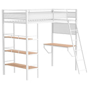 Campus - 3-Shelf Metal Twin Workstation Loft Bed - JaxCo Furniture