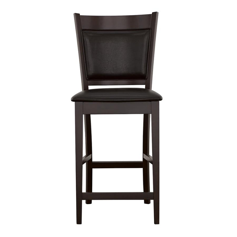 Jaden - Upholstered Counter Chair (Set of 2) - Black And Espresso - JaxCo Furniture