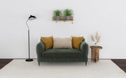 Jade - Chenille Upholstered Modern Track Arm Loveseat - JaxCo Furniture