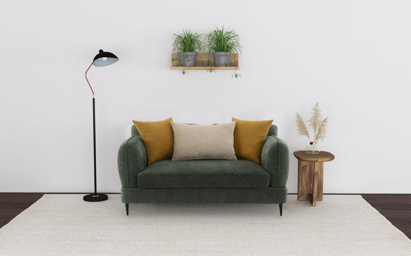 Jade - Chenille Upholstered Modern Track Arm Loveseat - JaxCo Furniture