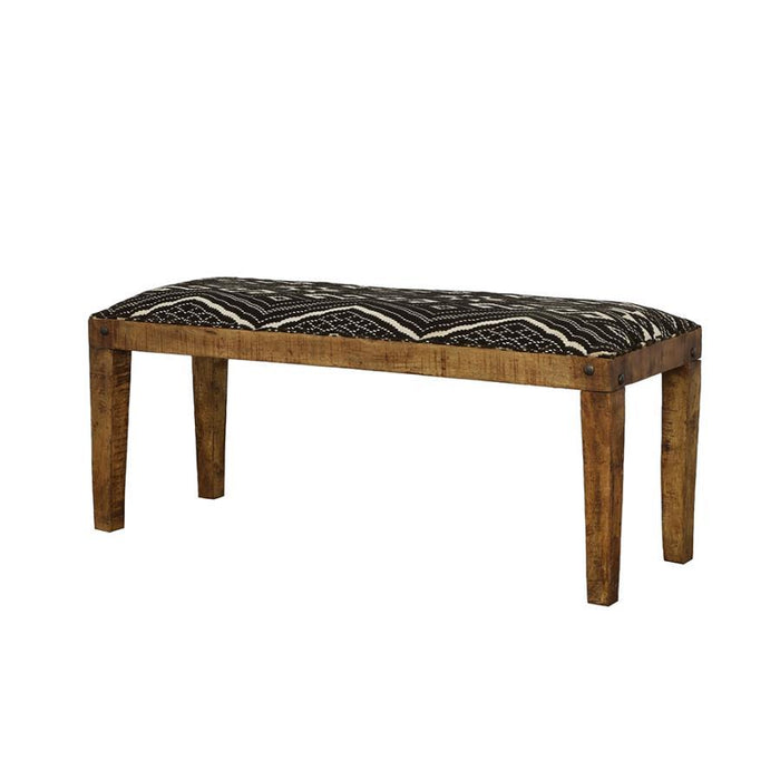 Lamont - Fabric Upholstered Accent Bench - Black And Natural - JaxCo Furniture