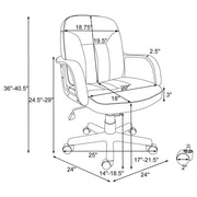 Minato - Upholstered Adjustable Home Office Desk Chair - Black - JaxCo Furniture