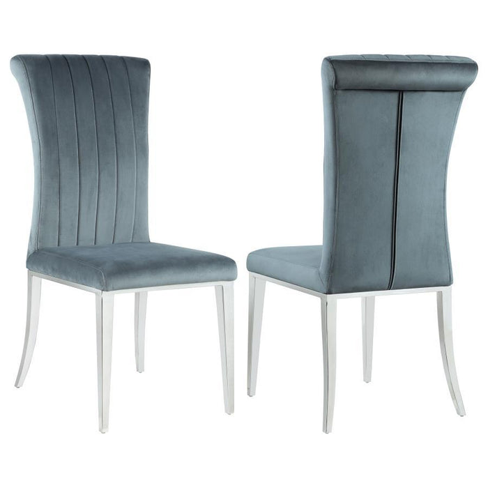 Beaufort - Upholstered Dining Side Chair (Set of 2) - Steel Gray - JaxCo Furniture