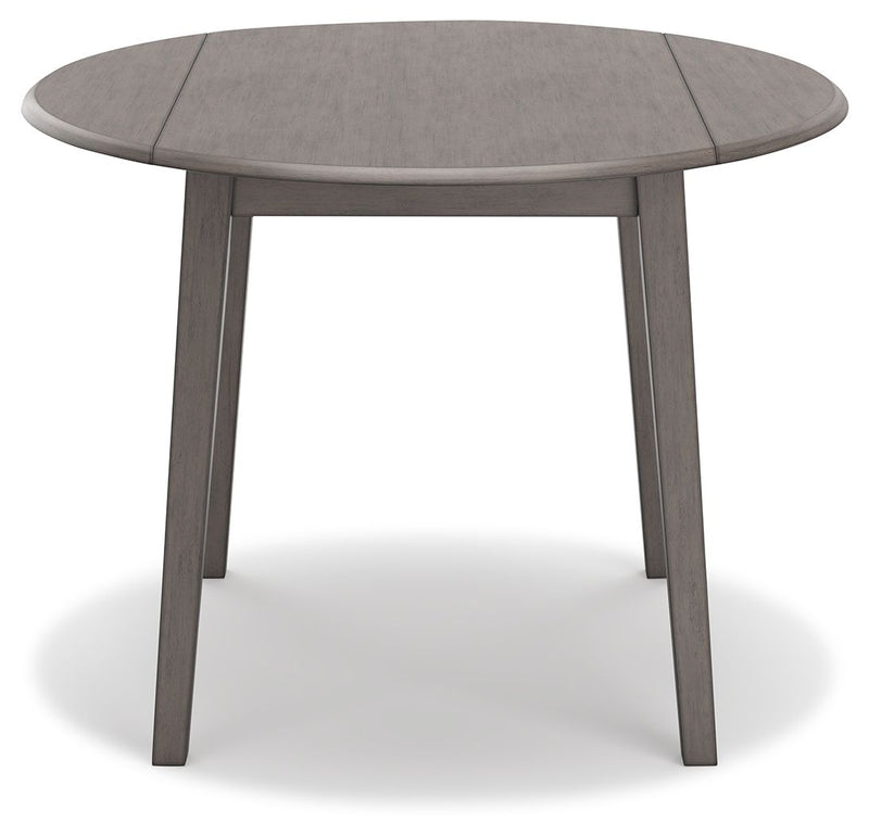 Shullden - Gray - Round Drm Drop Leaf Table - JaxCo Furniture