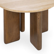 Idella - Travertine Round Table - JaxCo Furniture