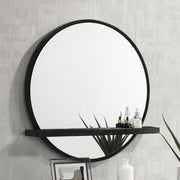Arini - Round Vanity Wall Mirror With Shelf - JaxCo Furniture