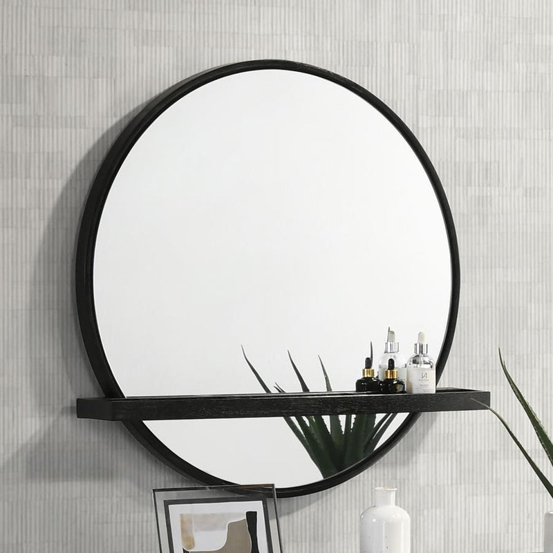 Arini - Round Vanity Wall Mirror With Shelf - JaxCo Furniture