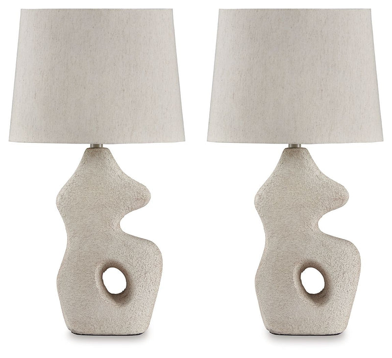 Chadrich - Antique Beige - Paper Table Lamp (Set of 2) - JaxCo Furniture