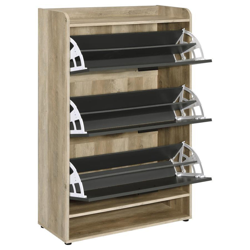 Denia - 3-Tier Engineered Wood Shoe Cabinet - JaxCo Furniture