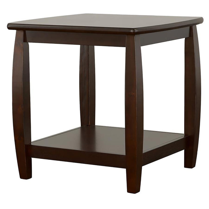 Dixon - 1-Shelf Square Wood End Table Espresso - Cappuccino - JaxCo Furniture