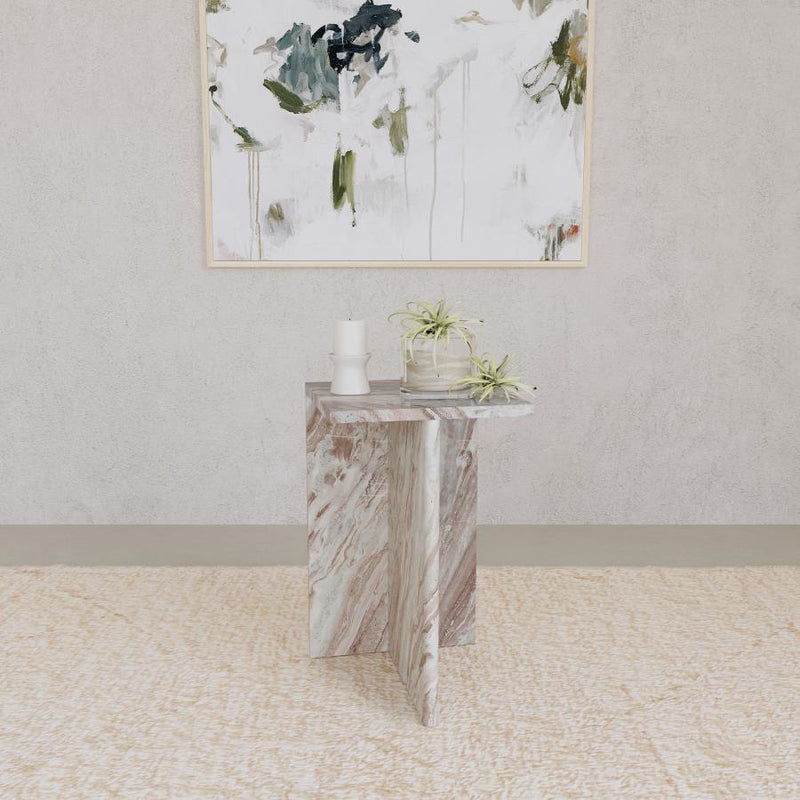 Bowdoin - Genuine Marble Accent Side Table - Gray - JaxCo Furniture