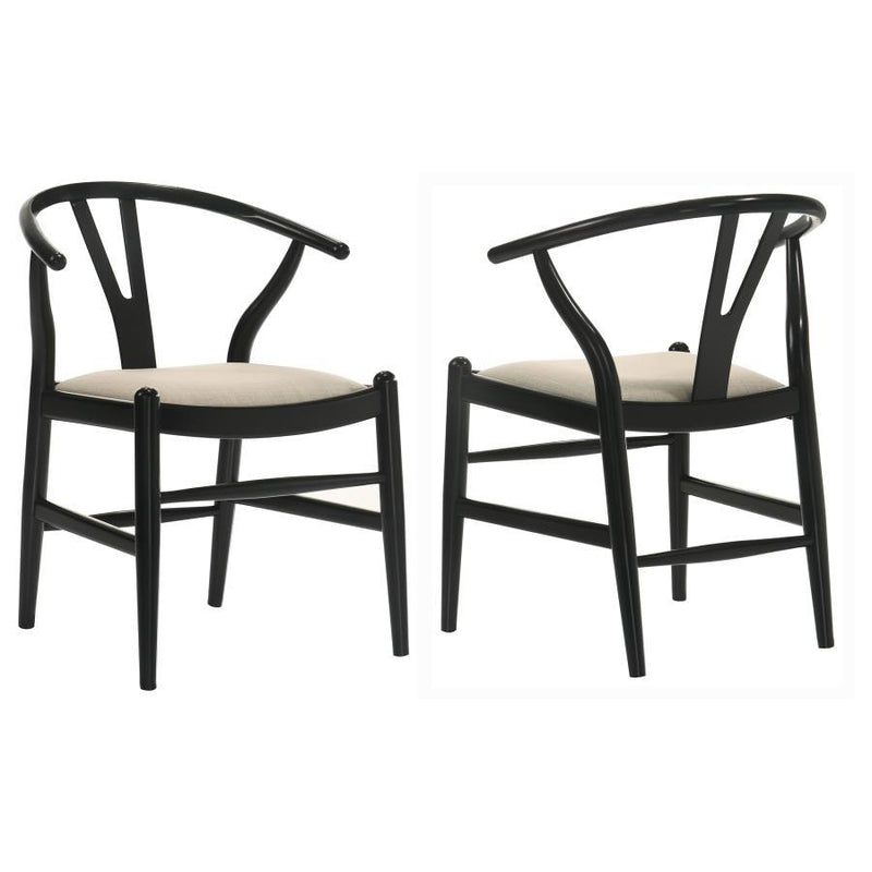 Crestmont - Wood Wishbone Dining Side Chair (Set of 2) - Black - JaxCo Furniture