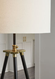 Cashner - Black / Gold Finish - Metal Floor Lamp - JaxCo Furniture