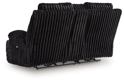 Rhine Falls - Onyx - Double Reclining Power Loveseat With Console - JaxCo Furniture