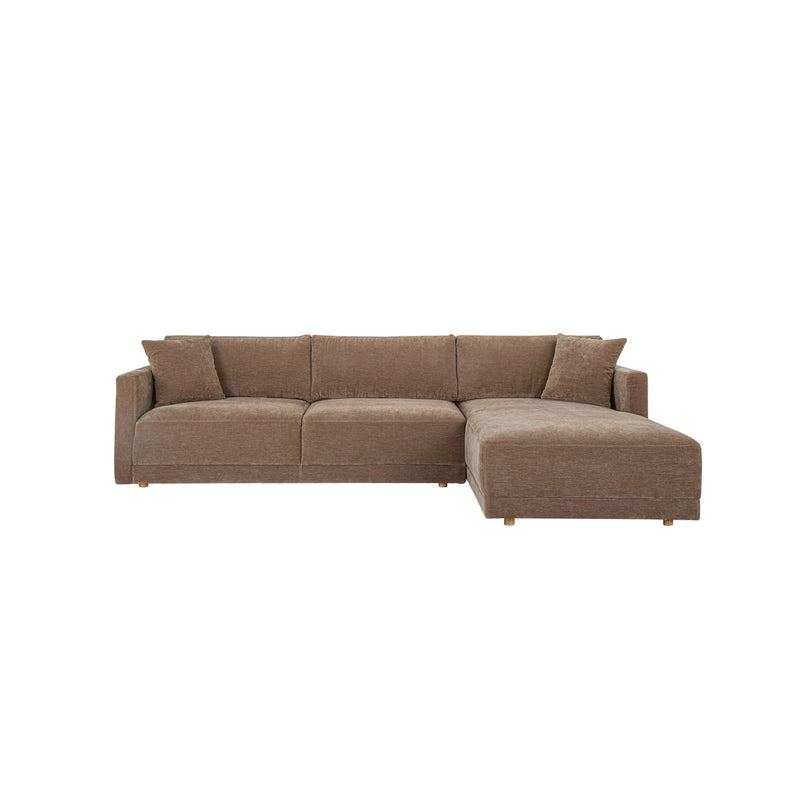 Bryn - Sectional Camel Right Stationary Sofa - Light Brown - JaxCo Furniture