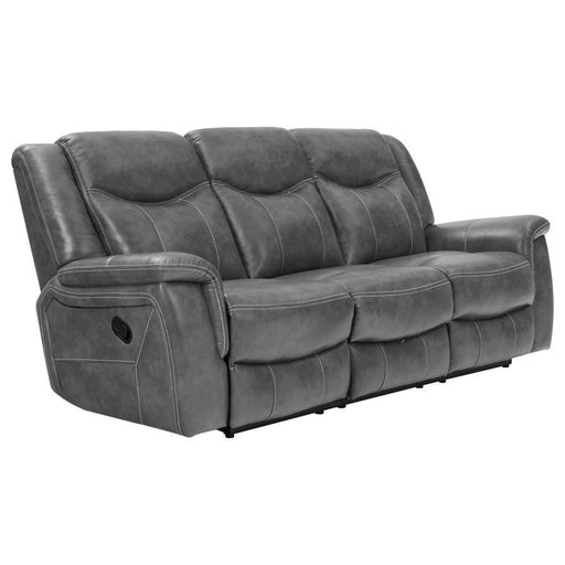 Conrad - Upholstered Padded Arm Motion Sofa - Gray - JaxCo Furniture