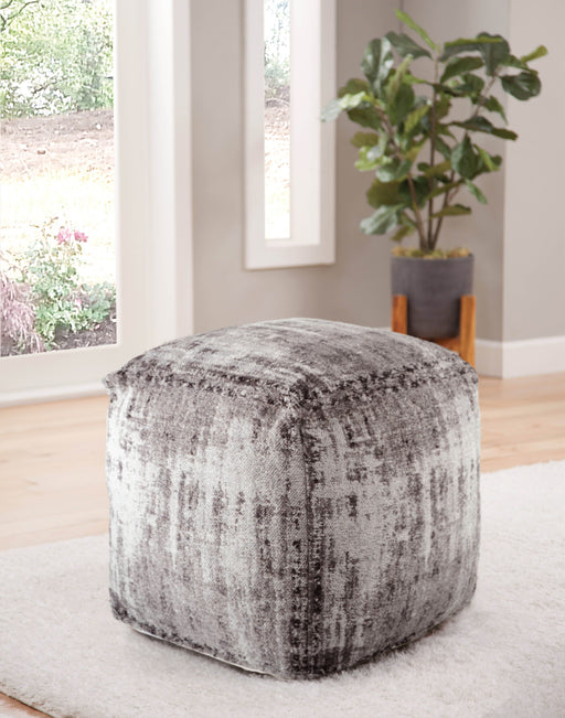 Hazel - Square Pouf - Dark Gray - JaxCo Furniture