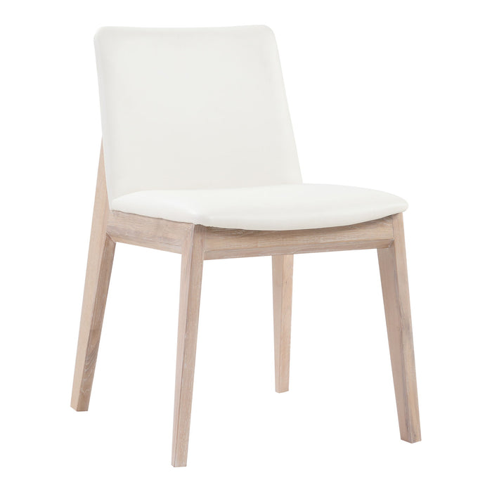 Deco - Oak Dining Dining Chair PVC (Set of 2) - Cream White - JaxCo Furniture