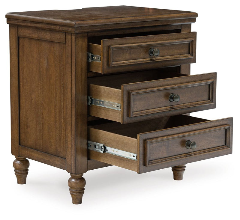 Sturlayne - Brown - Three Drawer Night Stand - JaxCo Furniture