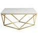 Meryl - Square Faux Marble Top Coffee Table - White And Gold - JaxCo Furniture