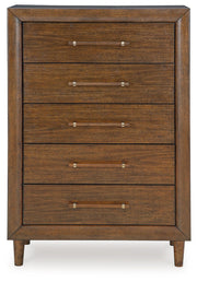 Lyncott - Brown - Five Drawer Chest - JaxCo Furniture