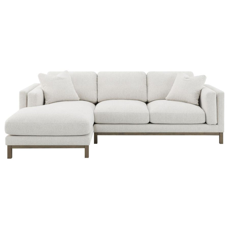 Geneva - Boucle Upholstered Sectional Chaise Sofa - Sand - JaxCo Furniture
