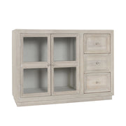 Isha - 3 Drawers 2 Door Cabinet - White Washed - JaxCo Furniture