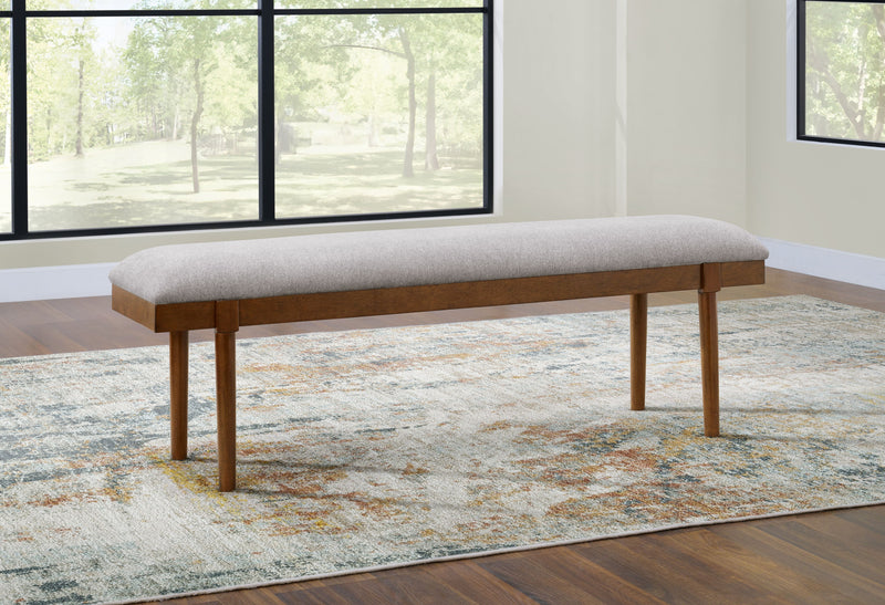 Lyncott - Gray / Brown - Large Upholstered Dining Room Bench - JaxCo Furniture