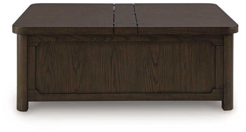 Breckington - Dark Brown - Cocktail Table With Storage - JaxCo Furniture