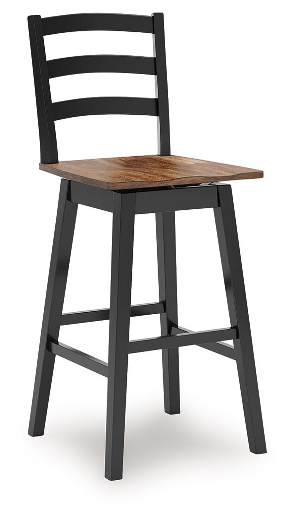 Wildenauer - Tall Swivel Barstool (Set of 2) - Brown / Black - JaxCo Furniture