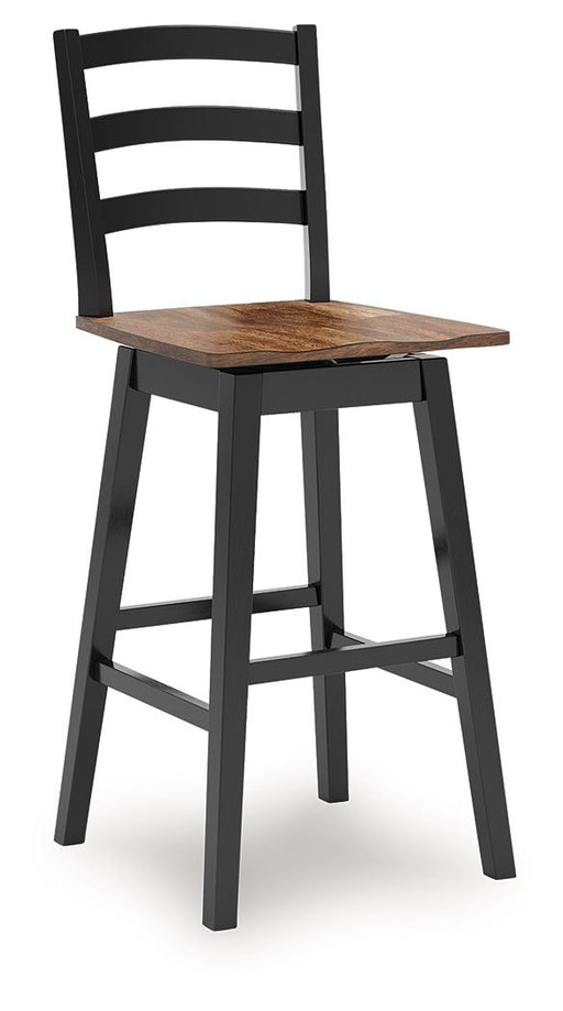 Wildenauer - Tall Swivel Barstool (Set of 2) - Brown / Black - JaxCo Furniture
