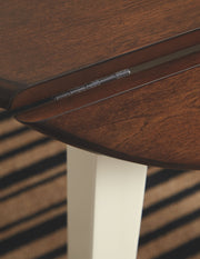 Woodanville - Cream / Brown - Round DRM Drop Leaf Table - JaxCo Furniture