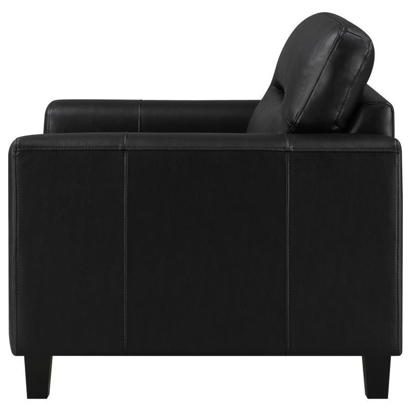Scotland - Faux Leather Upholstered Track Arm Chair - JaxCo Furniture