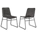 Dacy - Faux Rattan Metal Dining Side Chair (Set of 2) - Brown - JaxCo Furniture