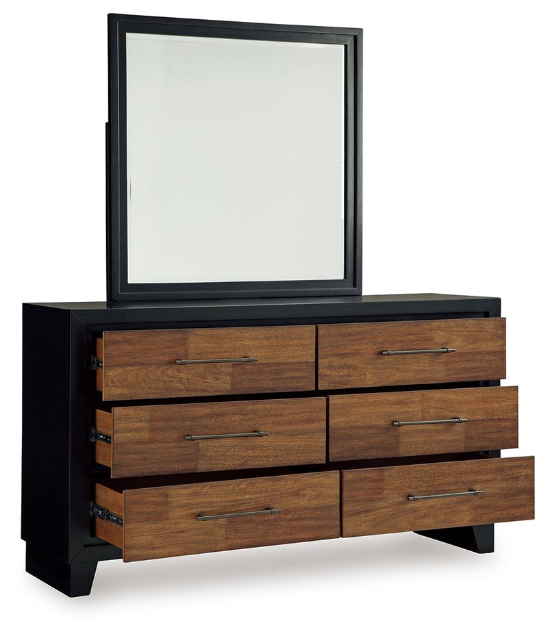 Kraeburn - Brown / Black - Dresser And Mirror - JaxCo Furniture