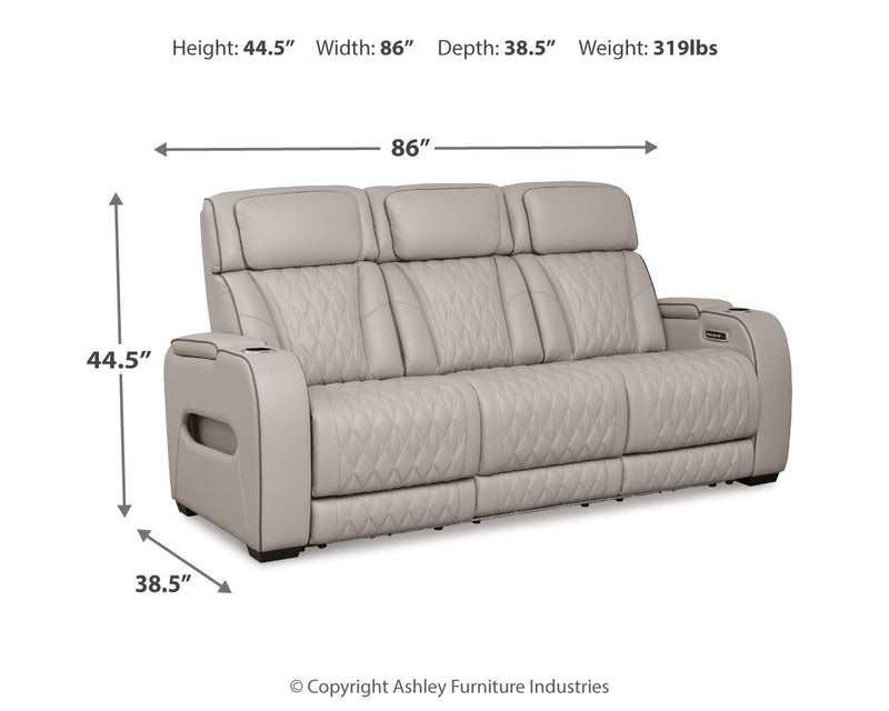 Boyington - Power Reclining Sofa With Adj Headrest - JaxCo Furniture