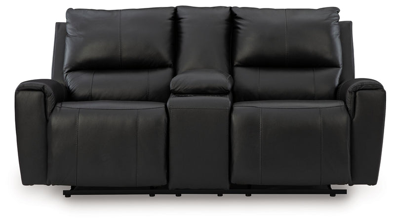 Glossmore - Reclining Loveseat With Console - Black - JaxCo Furniture