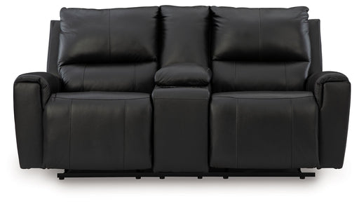 Glossmore - Reclining Loveseat With Console - Black - JaxCo Furniture