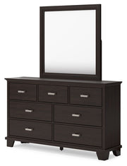 Covetown - Dark Brown - Dresser And Mirror - JaxCo Furniture