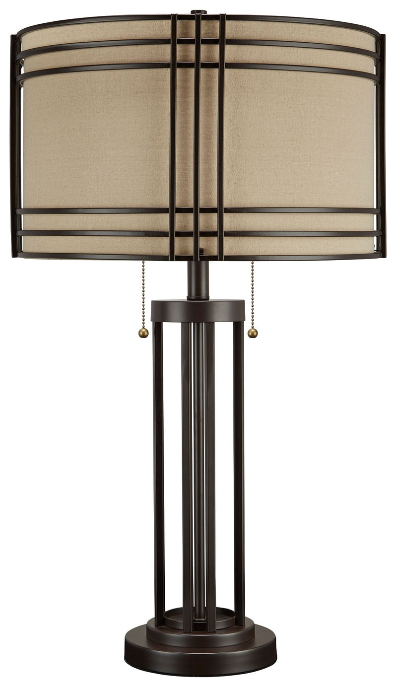 Hanswell - Dark Brown - Metal Table Lamp - JaxCo Furniture