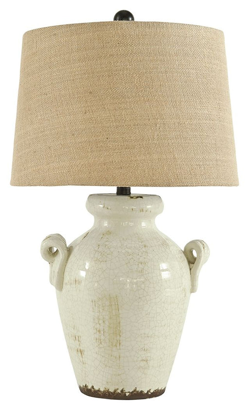 Emelda - Cream - Ceramic Table Lamp - JaxCo Furniture