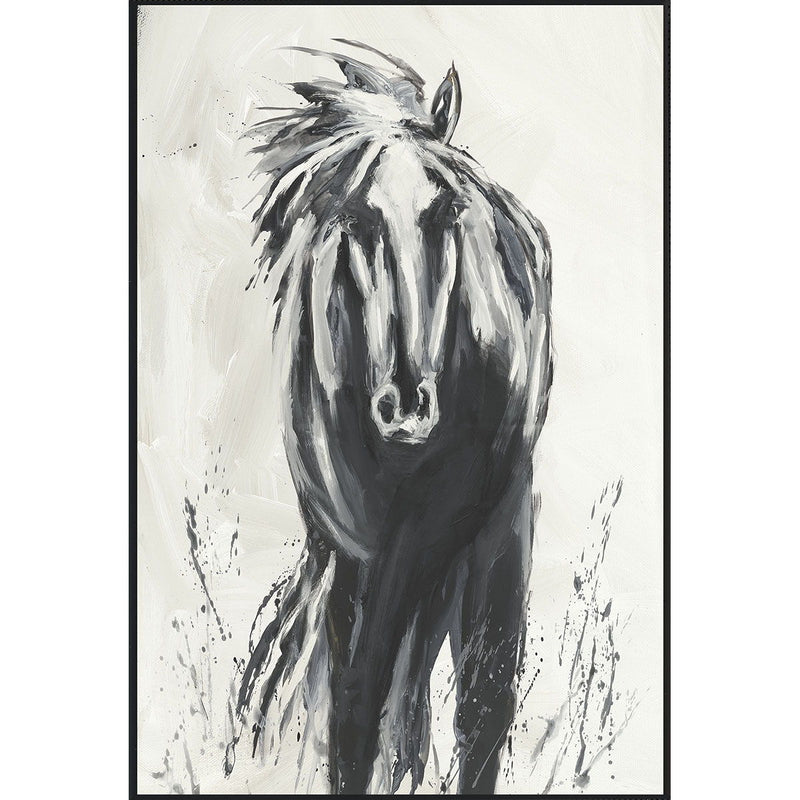 Dark Horse - 48" x 72" Painting By Buddy Whitlock - Black - JaxCo Furniture