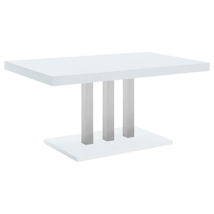 Brooklyn - Rectangular Dining Table - White High Gloss - JaxCo Furniture