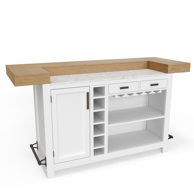 Americana Modern Dining - Bar With Quartz Insert - Cotton - JaxCo Furniture