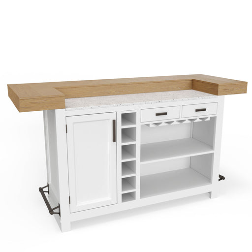 Americana Modern Dining - Bar With Quartz Insert - Cotton - JaxCo Furniture