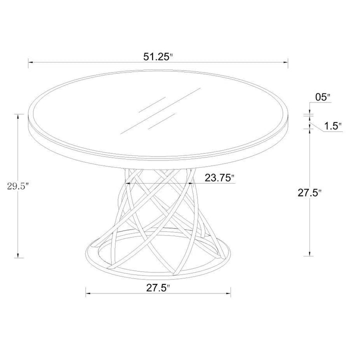 Irene - Round Glass Top Dining Table - Chrome - JaxCo Furniture